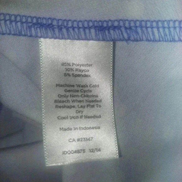 Talbots Blue White Polka Dot Sleeveless Dress Back Zip Love Lucy Size Medium - Picture 7 of 7